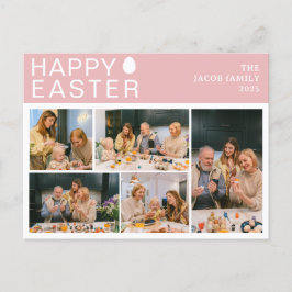 Postal Festiva Elegante familia moderna de Bendición de Pascua Ci