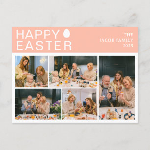 Postal Festiva Elegante familia moderna de Bendición de Pascua Ci