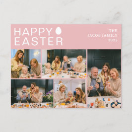 Postal Festiva Elegante familia moderna de Bendición de Pascua Ci