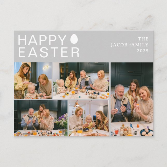 Postal Festiva Elegante familia moderna de Bendición de Pascua Ci (Anverso)