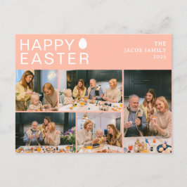 Postal Festiva Elegante familia moderna de Bendición de Pascua Ci