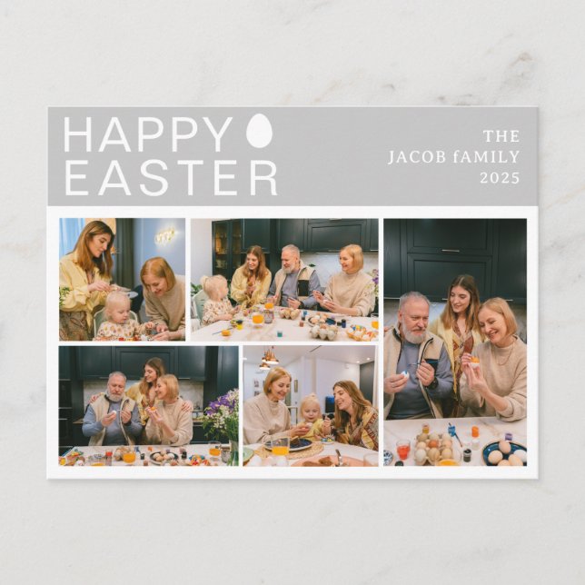 Postal Festiva Elegante familia moderna de Bendición de Pascua Ci (Anverso)