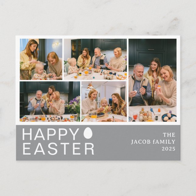 Postal Festiva Elegante familia moderna de Bendición de Pascua Ci (Anverso)