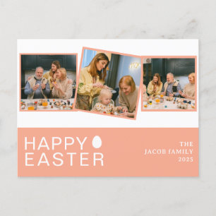Postal Festiva Elegante familia moderna de Bendición de Pascua Tr