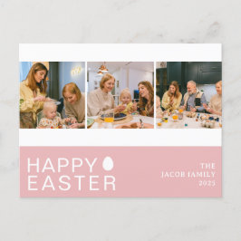 Postal Festiva Elegante familia moderna de Bendición de Pascua Tr