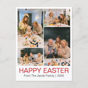 Postal Festiva Elegante familia moderna de Pascua Feliz Cuatro fo