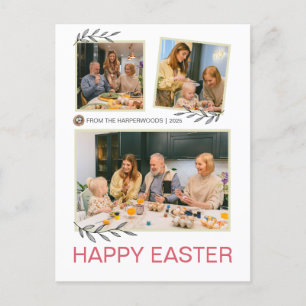 Postal Festiva Elegante familia moderna feliz de Pascua Tres foto