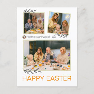 Postal Festiva Elegante familia moderna feliz de Pascua Tres foto