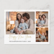 Elegante Feliz Año Nuevo Moderno 3 Multi Foto