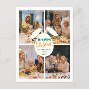 Postal Festiva Elegante feliz familia de huevos de Pascua 4 foto