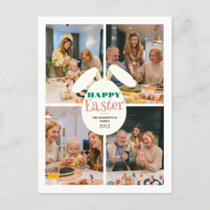 Postal Festiva Elegante feliz familia de huevos de Pascua 4 foto