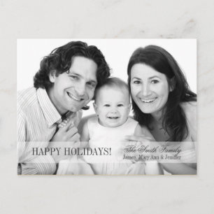 Postal Festiva Elegante Feliz Festividad Familia Foto Gris