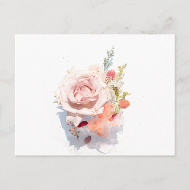 Postal Festiva Elegante Floral de San Valentín (Anverso)