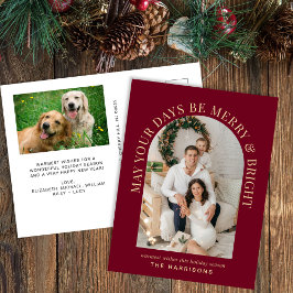 Postal Festiva Elegante foto arcaica, brillantes Navidades de Bor