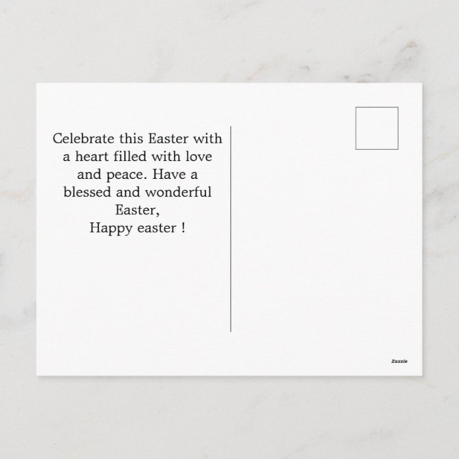 Postal Festiva elegante foto de collage de pascua, caligrafía fam (Reverso)