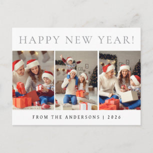 Postal Festiva Elegante foto de familia moderna feliz año nuevo