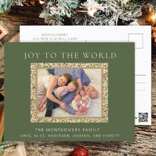 Postal Festiva Elegante foto de Navidades de la Alegría del Oro V