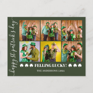 Postal Festiva Elegante foto de Shamrock St. Patrick's Day Family