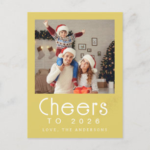 Postal Festiva Elegante foto familiar de Año Nuevo Feliz Año Nuev