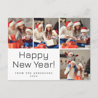 Postal Festiva Elegante Foto Familiar Moderno Feliz Año Nuevo 4