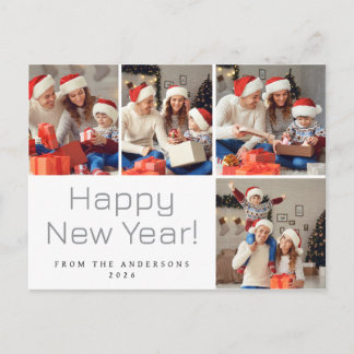 Postal Festiva Elegante Foto Familiar Moderno Feliz Año Nuevo 4