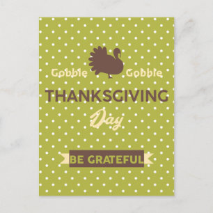 Postal Festiva Elegante gobble Turquía Día de Acción de Gracias E