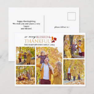 Postal Festiva Elegante guión de agradecimiento a la familia de f