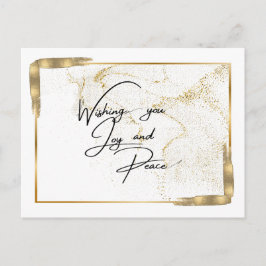 Postal Festiva Elegante guión deseando alegría y paz
