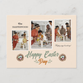 Postal Festiva Elegante guión Feliz Familia de Pascua Tres Foto