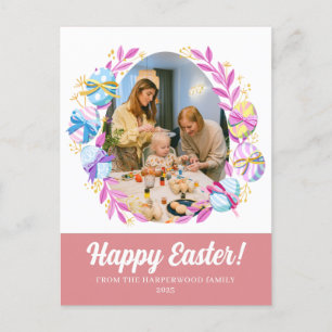Postal Festiva Elegante guión moderno feliz foto familiar de Pasc