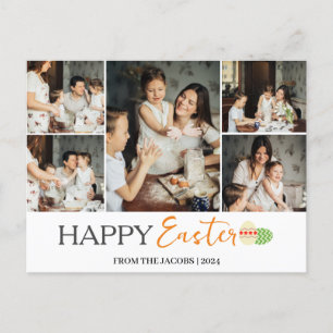 Postal Festiva Elegante Huevos de Pascua Felices, familia 5 foto