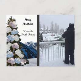 Postal Festiva Elegante Hydrangea Christmas Tree Card