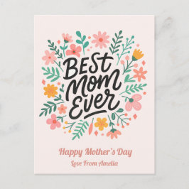 Postal Festiva Elegante mejor mamá de todos los tiempos | Día de 