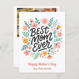 Postal Festiva Elegante mejor mamá de todos los tiempos | Día de 
