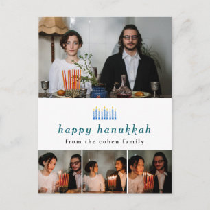 Postal Festiva Elegante Minimalista Feliz Familia Hanukkah 4 Foto
