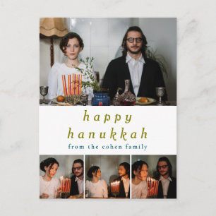 Postal Festiva Elegante Minimalista Feliz Familia Hanukkah 4 Foto
