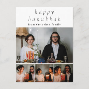 Postal Festiva Elegante Minimalista Feliz Familia Hanukkah 4 Foto