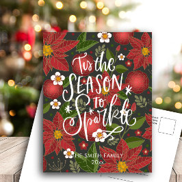 Postal Festiva Elegante Moda de escritura moderna con flores de P