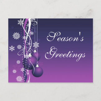 Postal Festiva elegante morado de vacaciones de negocios Greeting