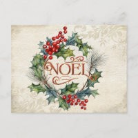 Elegante Ornate Vintage Style Noel Floral