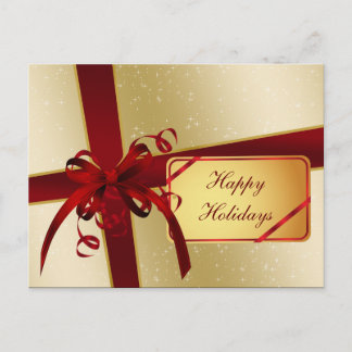 Postal Festiva elegante oro rojo Corporate Holiday Greings s
