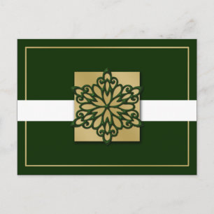 Postal Festiva elegante oro verde Corporate Holiday Greings s