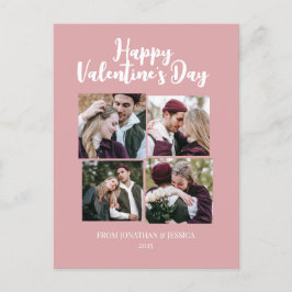 Postal Festiva Elegante pareja romántica día de San Valentín 4 fo