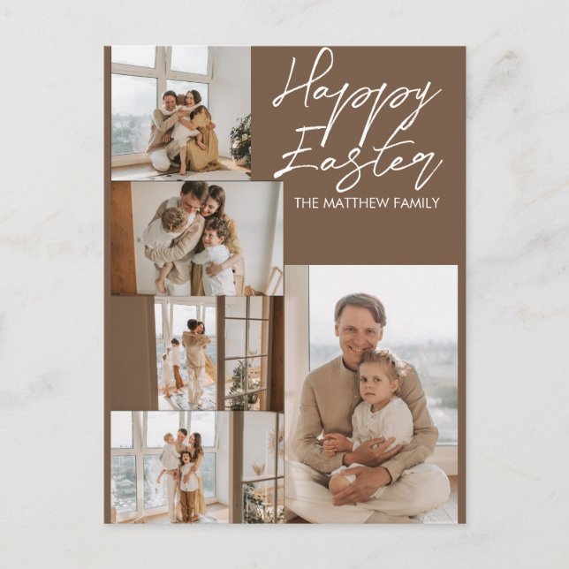 Postal Festiva elegante Pascua Moderna, colección de cinco fotos  (Anverso)