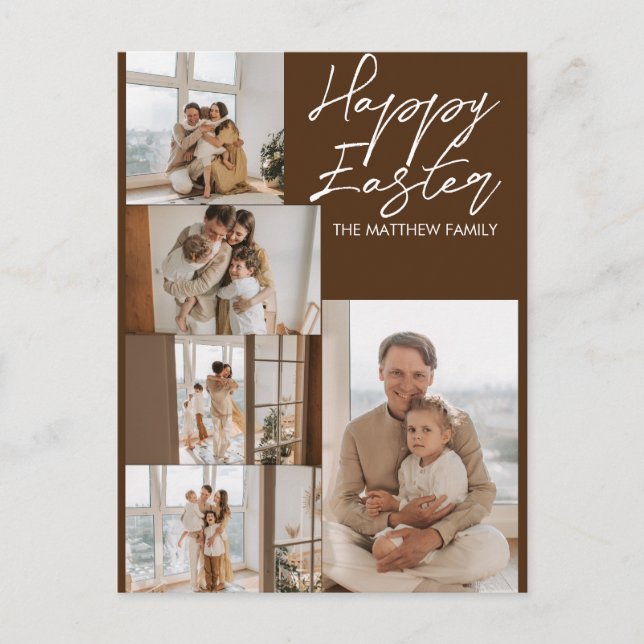 Postal Festiva elegante Pascua Moderna, colección de cinco fotos  (Anverso)