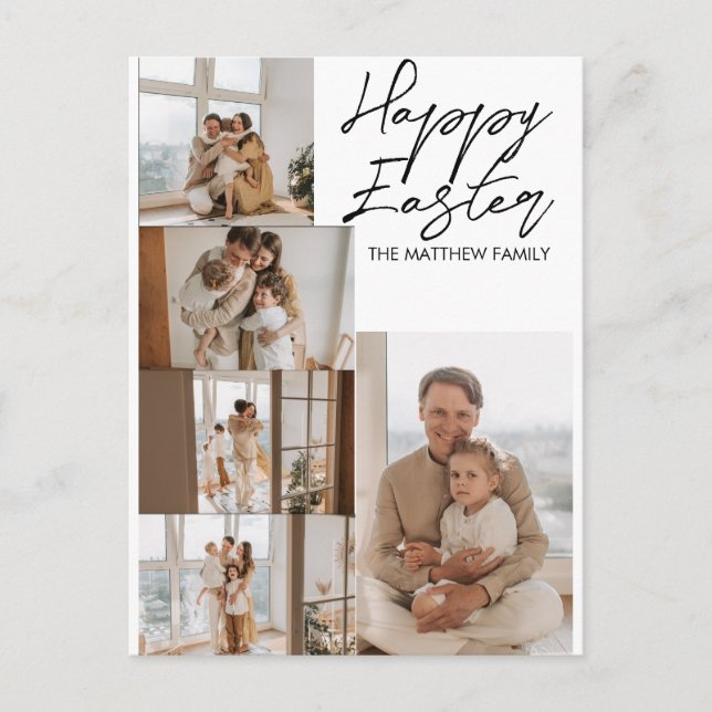 Postal Festiva elegante Pascua Moderna, colección de cinco fotos  (Anverso)