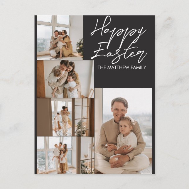 Postal Festiva elegante Pascua Moderna, colección de cinco fotos  (Anverso)