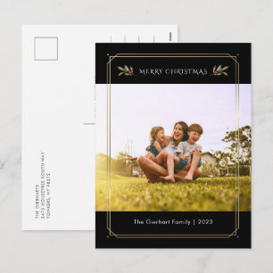 Postal Festiva Elegante Personalizado de Navidades de fotografía 
