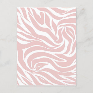 Postal Festiva Elegante Rubor Pink Zebra White Animal Print