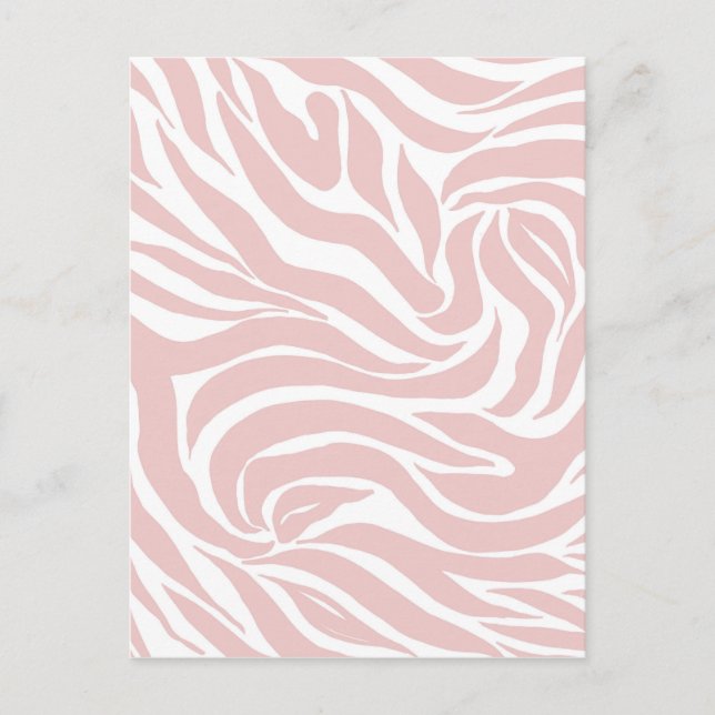 Postal Festiva Elegante Rubor Pink Zebra White Animal Print (Anverso)